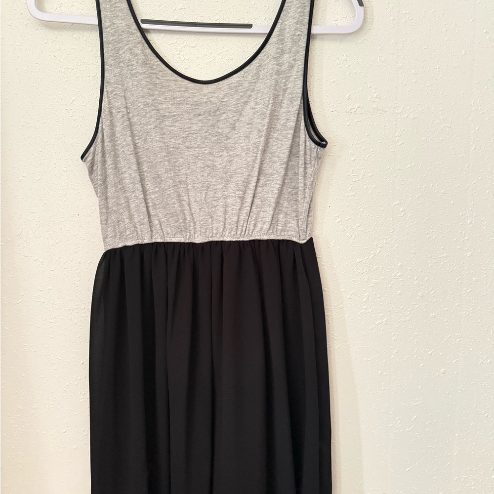 Forever 21 Heather Gray Tank Dress with Black Trim